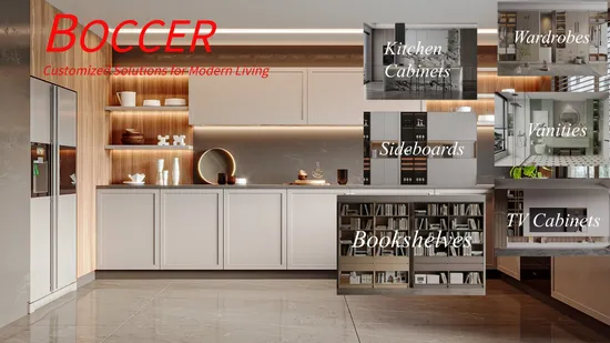 Armário organizador de cozinha de móveis de madeira com design moderno